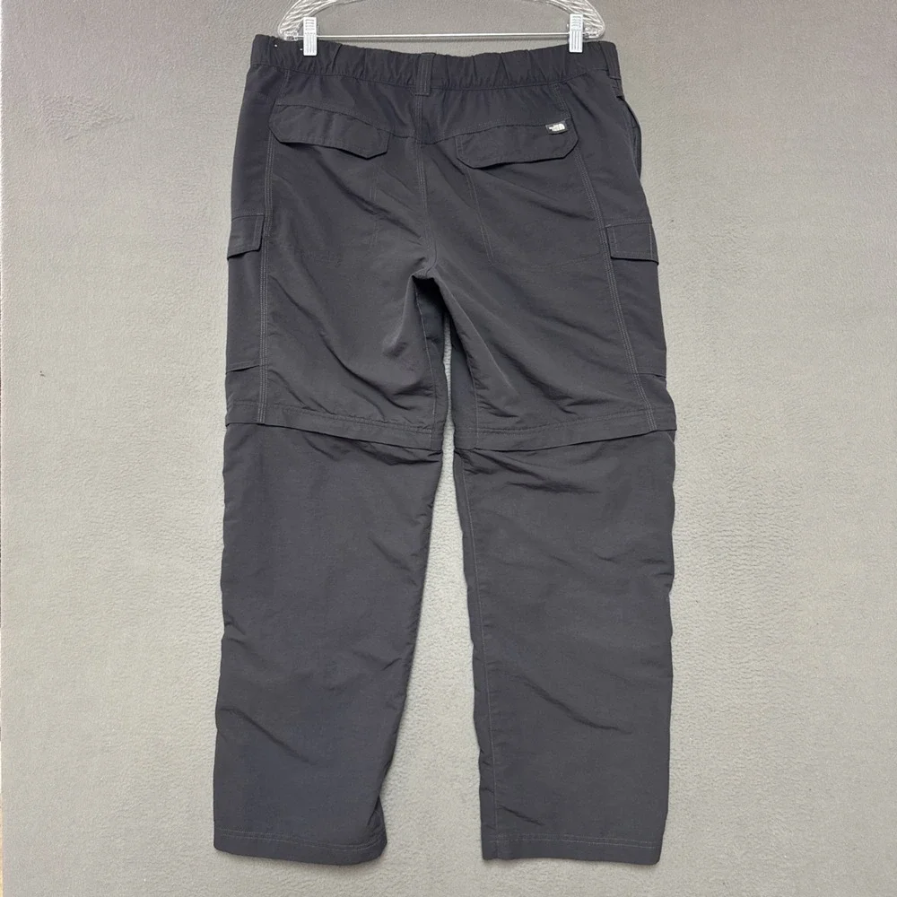 The North Face Paramount Trail Belted Convertible Pants Mens L Gray Hiking Cargo